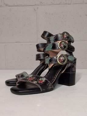 Spring Step L'Artiste Women's Rheba High Heel Sandal Black Multi EU 37, US 6.5-7